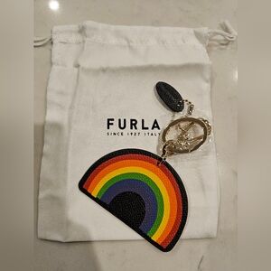 Furla leather rainbow Keychain brand new